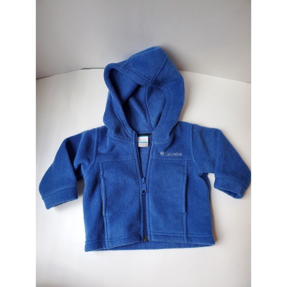 Columbia‎ Baby Boys Blue Fleece Hooded Jacket Size 6 Months - Picture 1 of 4